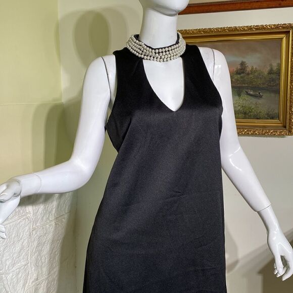 Lulus Black Sleeveless Cocktail Dress Pearl Neckline - Picture 2 of 14